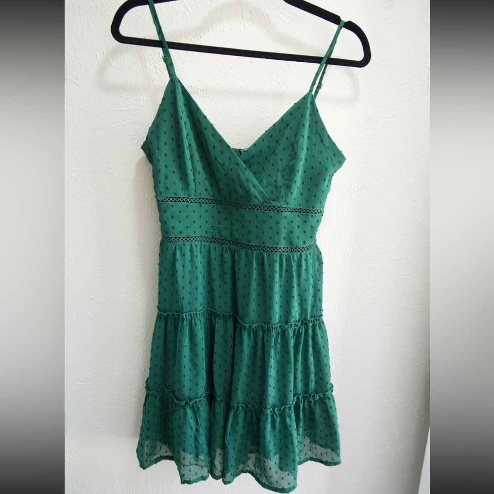 Trixxi Casual Mini Green Sleeveless Dress.
